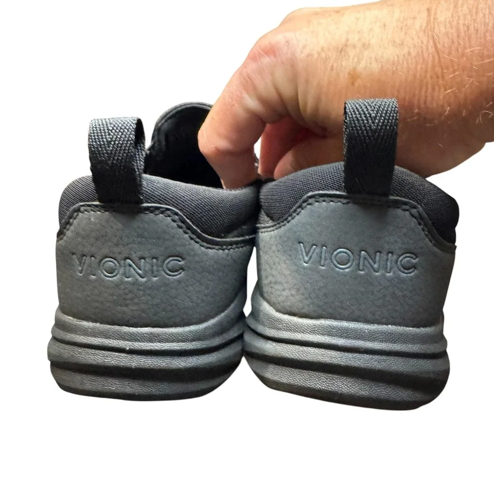 Vionic Shoes Mens Size 9 Black Synthetic Slip On Casual Low Top Sneakers